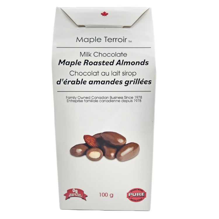 Maple Syrup Milk Chocolate Covered Almonds