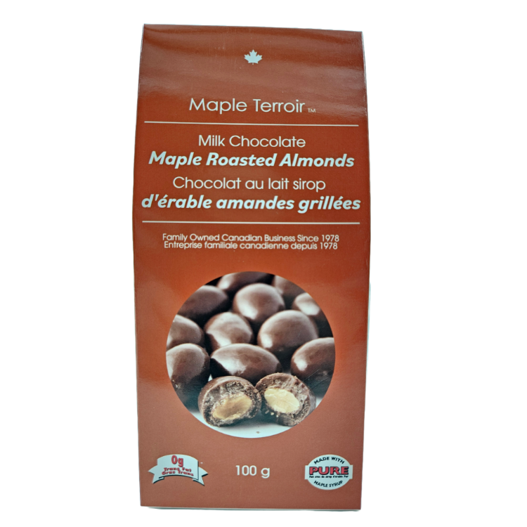 Maple Syrup Milk Chocolate Covered Almonds