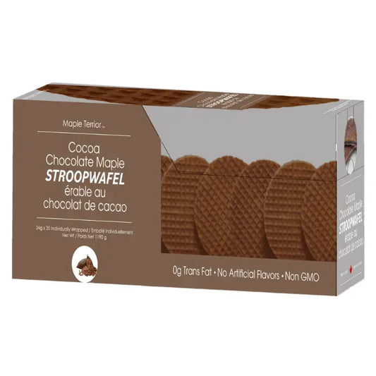 cocoa chocolate stroopwafels in caddy