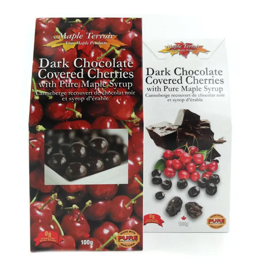Dark Chocolate Covered Cherries with Pure Maple Syrup 