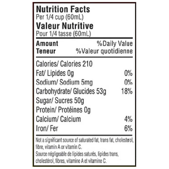 maple syrup nutrition facts